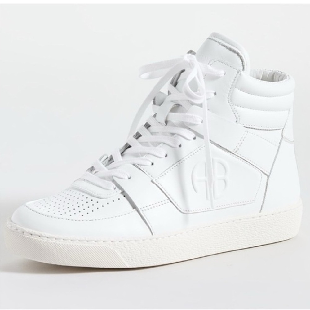 ANINE BING White Hayden High-Top Leather Sneakers 8